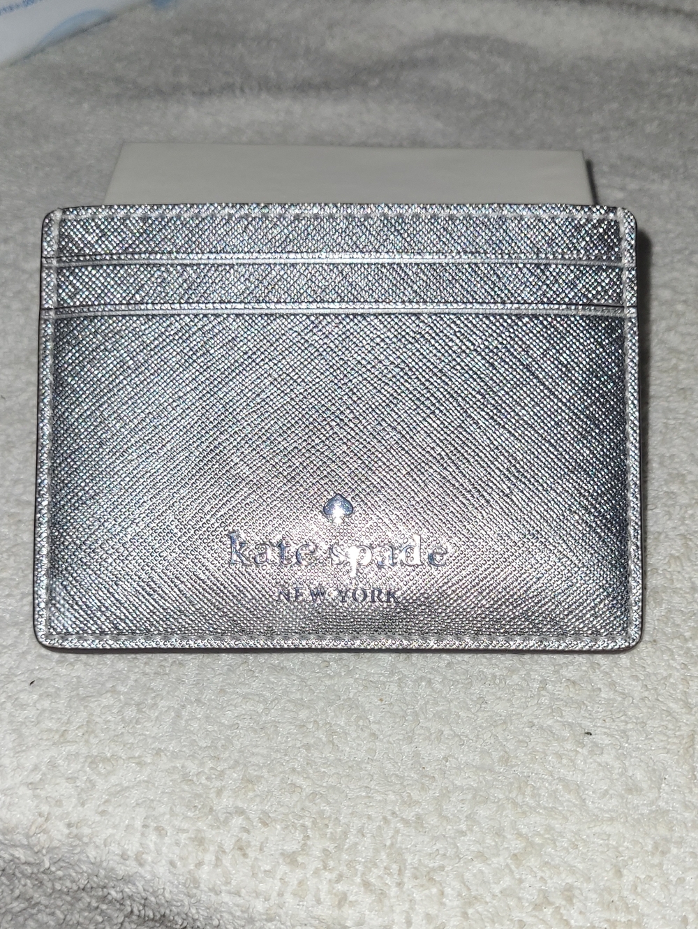 kate spade Metallic Silver Card Holder